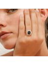 Bague "Soleil Bleu" Or jaune