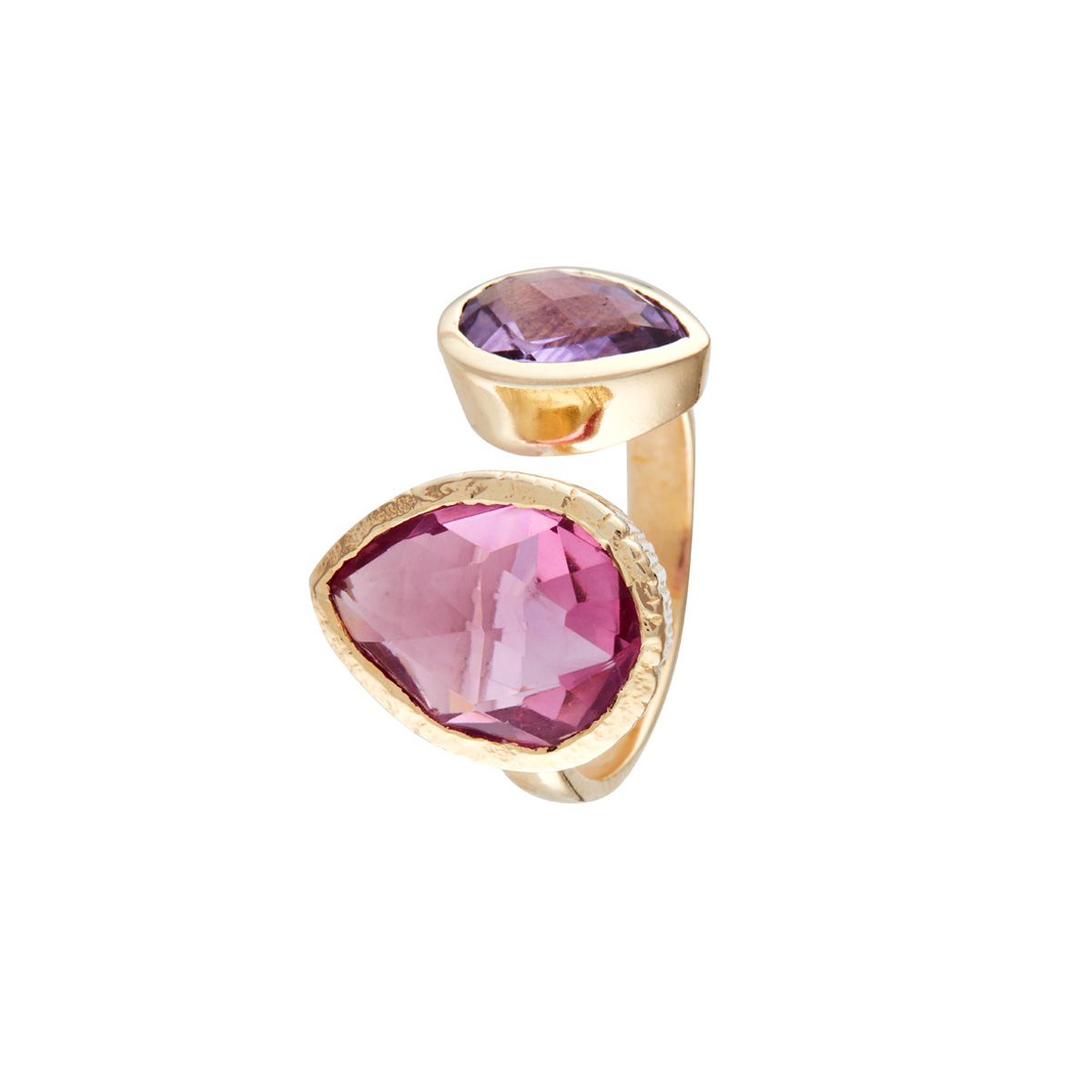 Bague Ajustable "Équinoria" Améthyste Laiton doré