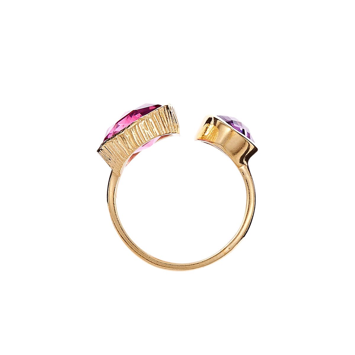 Bague Ajustable "Équinoria" Améthyste Laiton doré