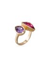 Bague Ajustable "Équinoria" Améthyste Laiton doré