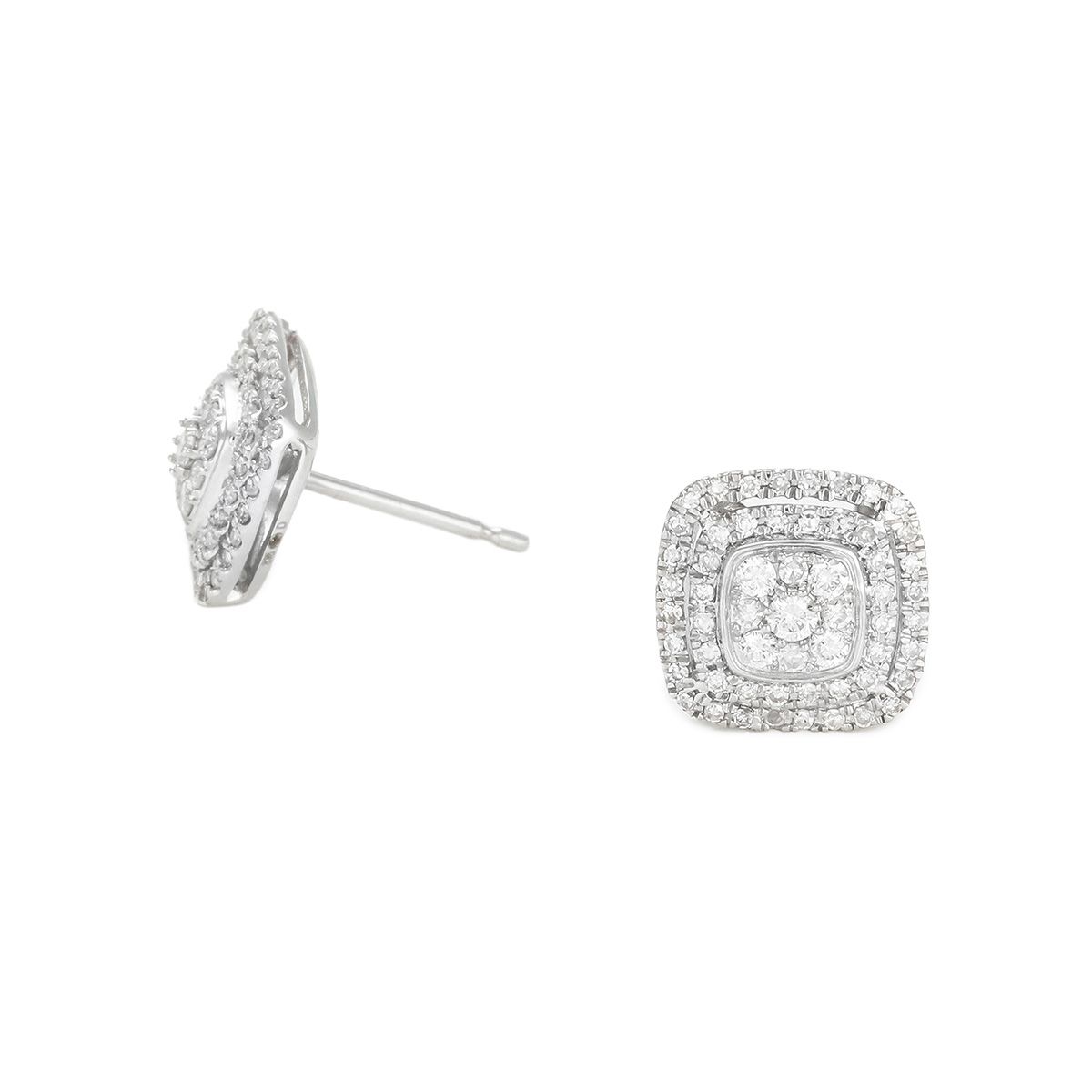 Boucles d'oreilles "Esthétique" Or blanc et Diamant
