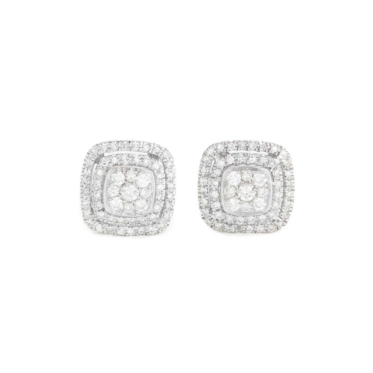 Boucles d'oreilles "Esthétique" Or blanc et Diamant