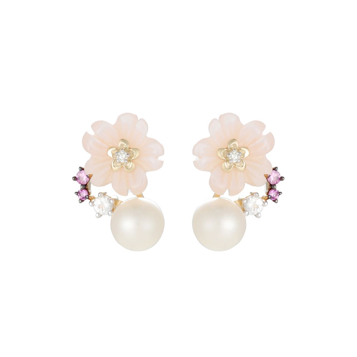 Boucles d'oreilles "Irremplaçable" Or jaune et Multipierres Boucles d'oreilles "Irremplaçable" Or jaune et Multipierres