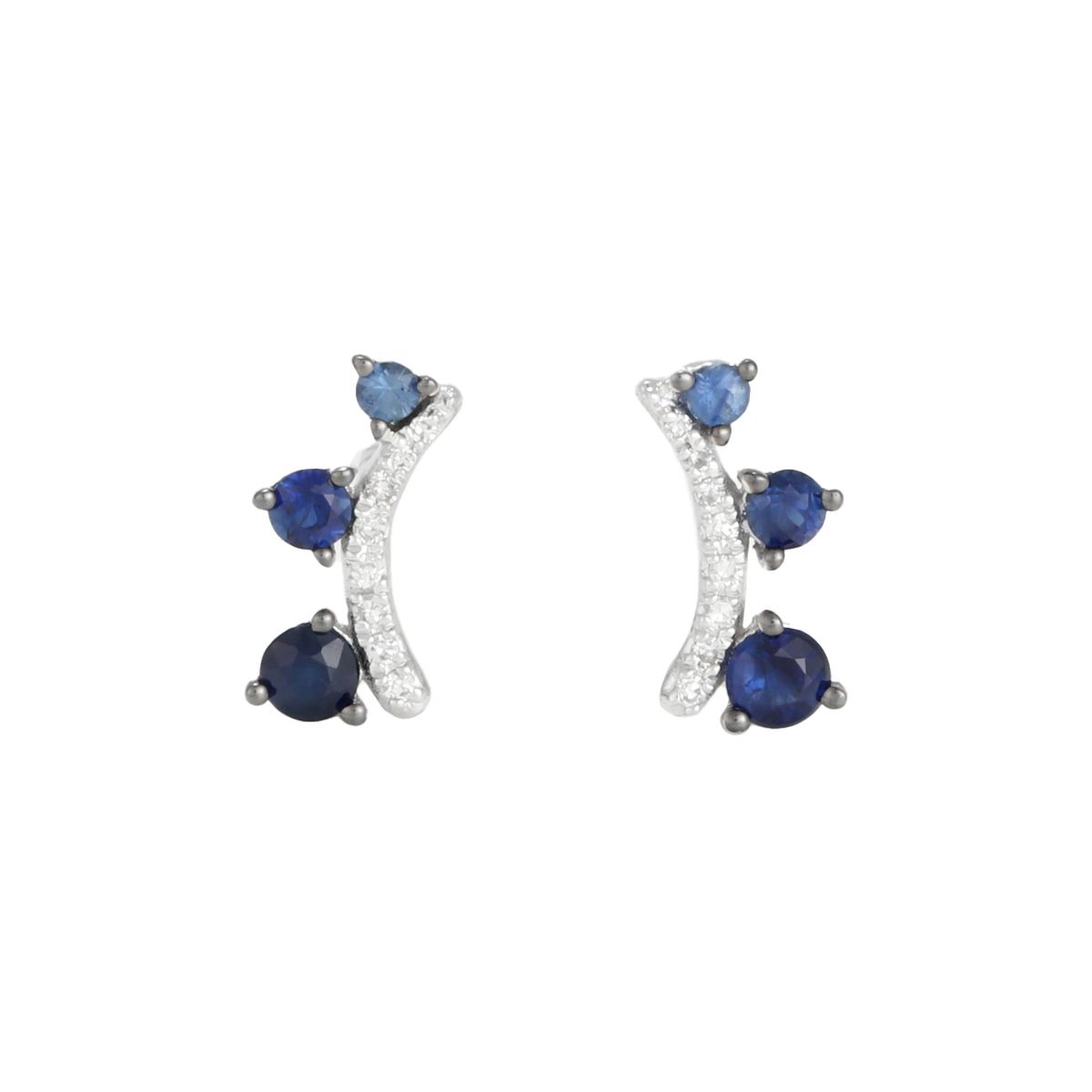 Boucles d'oreilles "Irrésistible" Or blanc et Saphir