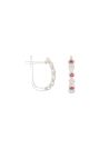 Boucles d'oreilles "Mystérieuse" Or blanc et Rubis