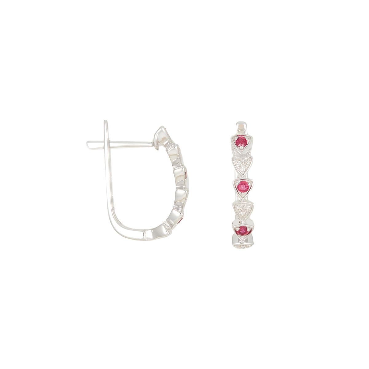 Boucles d'oreilles "Mystérieuse" Or blanc et Rubis Boucles d'oreilles "Mystérieuse" Or blanc et Rubis