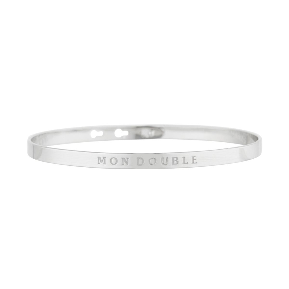 Bracelet à message "Mon Double" Laiton argenté Bracelet à message "Mon Double" Laiton argenté