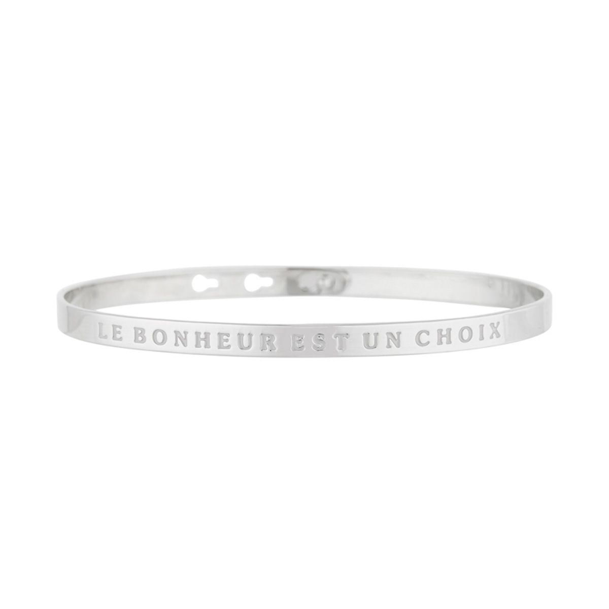 Bracelet à message "Le Bonheur est un Choix" Laiton argenté Bracelet à message "Le Bonheur est un Choix" Laiton argenté