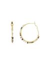 Boucles d'oreilles "Solaire" Tourmaline multicolore Laiton doré