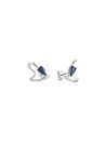 Boucles d'oreilles "Ombrageuse" Or blanc et Saphir