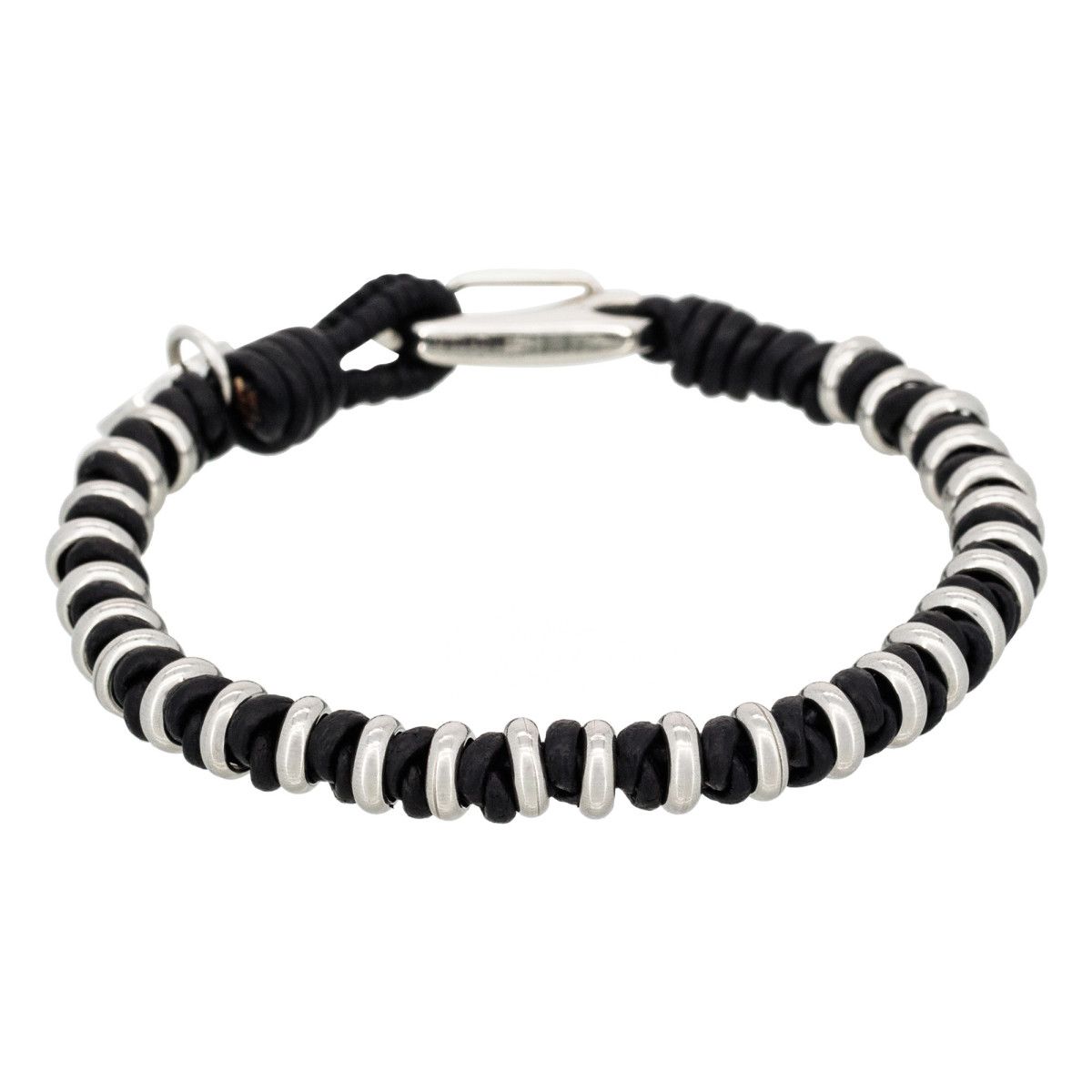 Bracelet Homme cuir noir "KING" Bracelet Homme cuir noir "KING"