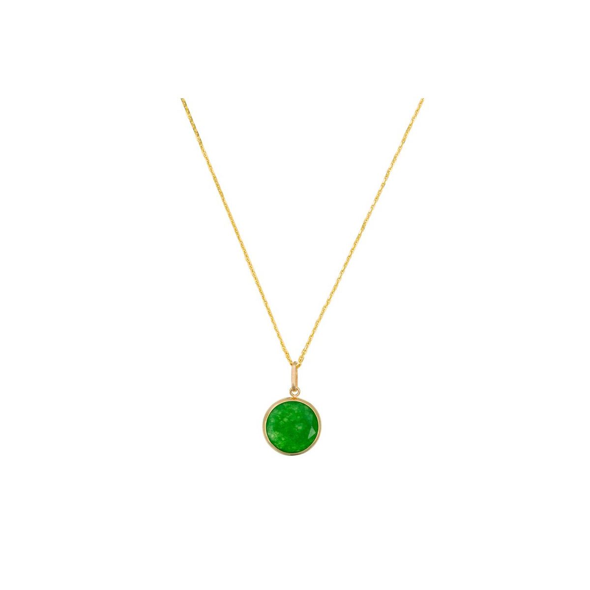 Pendentif Or Jaune 375/1000 "Beyla" Jade Verte Pendentif Or Jaune 375/1000 "Beyla" Jade Verte