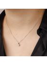Pendentif "Evelina" Or blanc et Diamant
