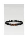 Bracelet perles onyx noir et oeil de tigre
