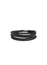 Bracelet Homme Cuir et Acier"Sylvian" Taille S