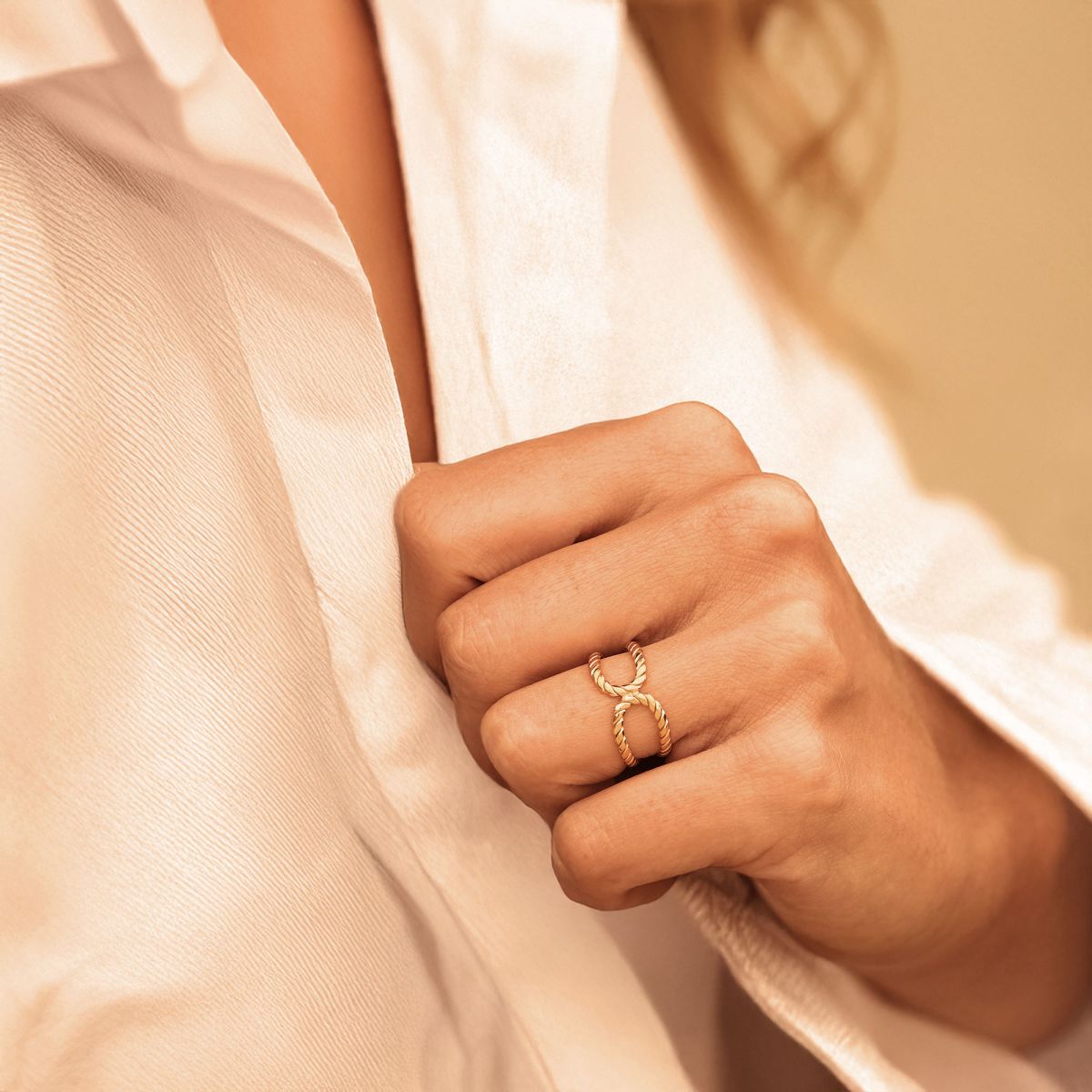 Bague ajustable "genevieve" acier inoxydable