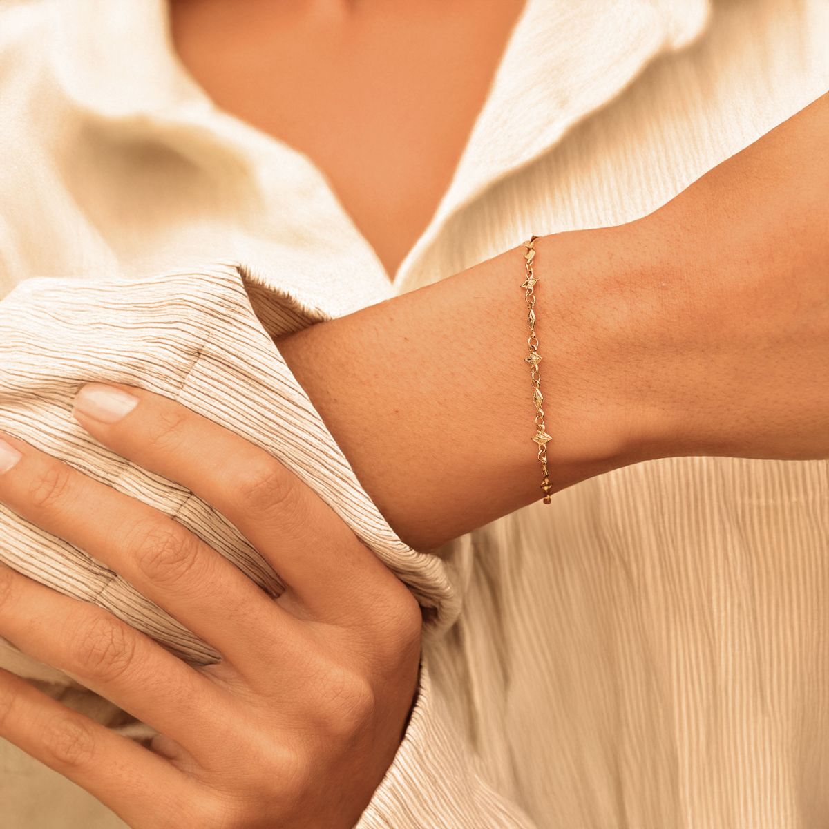 Bracelet "rosa" acier inoxydable