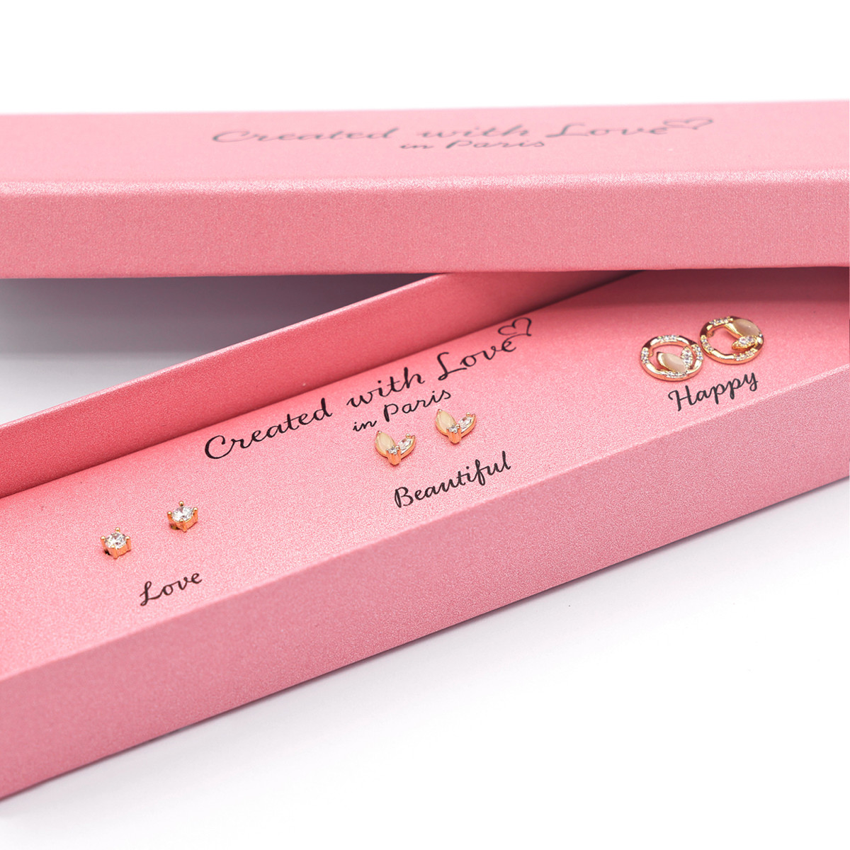 Set Boucles d'oreilles "Precious" - Dorées à l'Or fin - 3 Paires uniques selon votre humeur - Created with Love