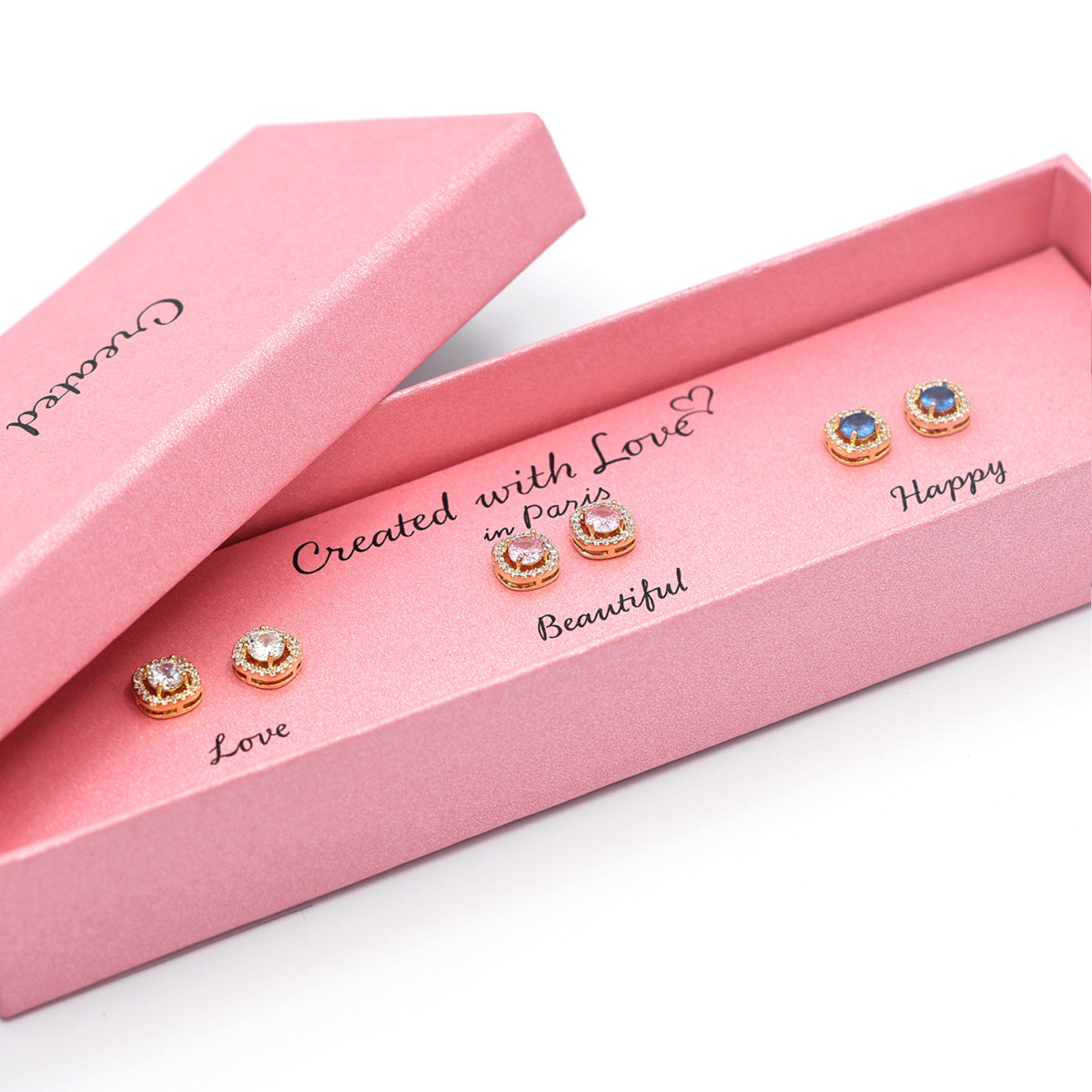 Set Boucles d'oreilles "Forever" - Dorées à l'Or fin - 3 Paires uniques selon votre humeur - Created with Love