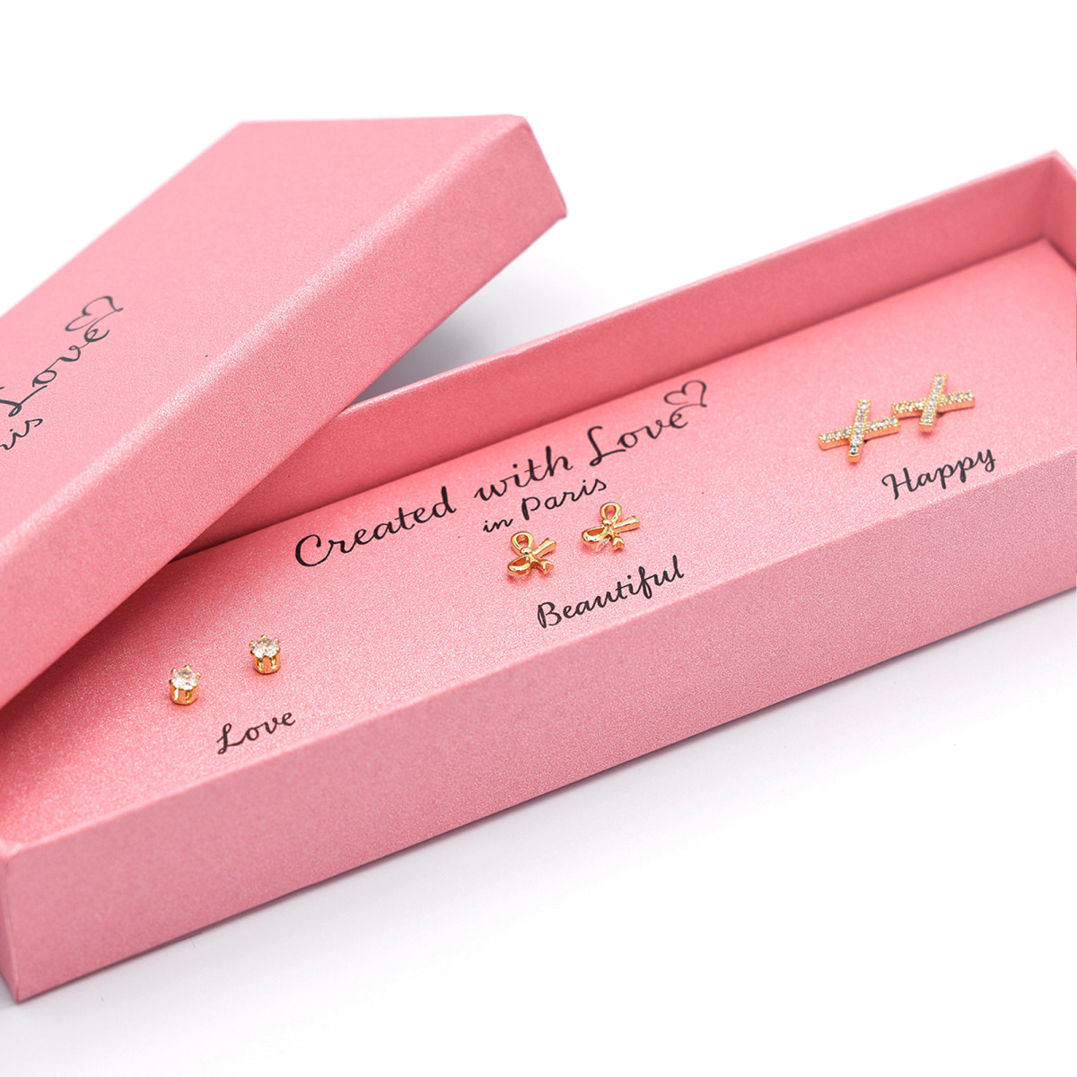 Set Boucles d'oreilles "Destiny" - Dorées à l'Or fin - 3 Paires uniques selon votre humeur - Created with Love