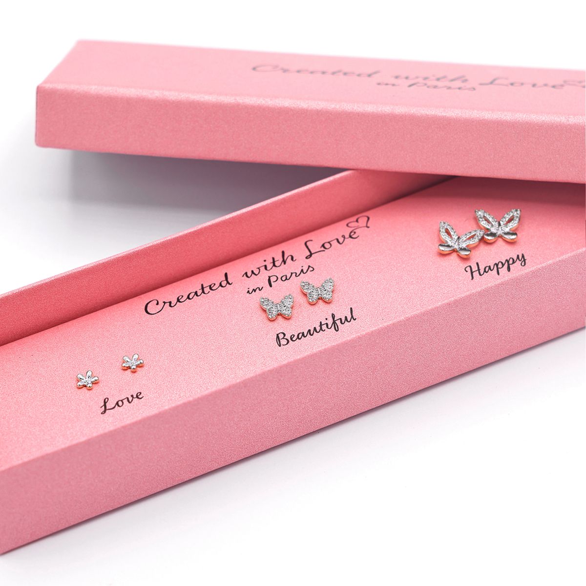 Set Boucles d'oreilles "Serene" - Argentée - 3 Paires uniques selon votre humeur - Created with Love