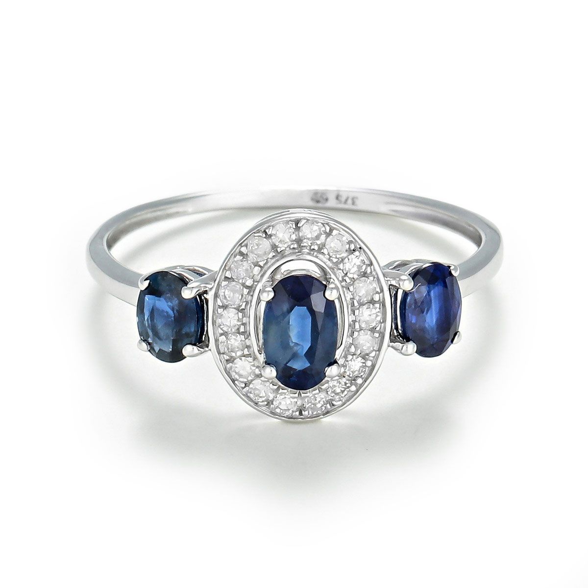 Bague "Léna" Or blanc et Saphir