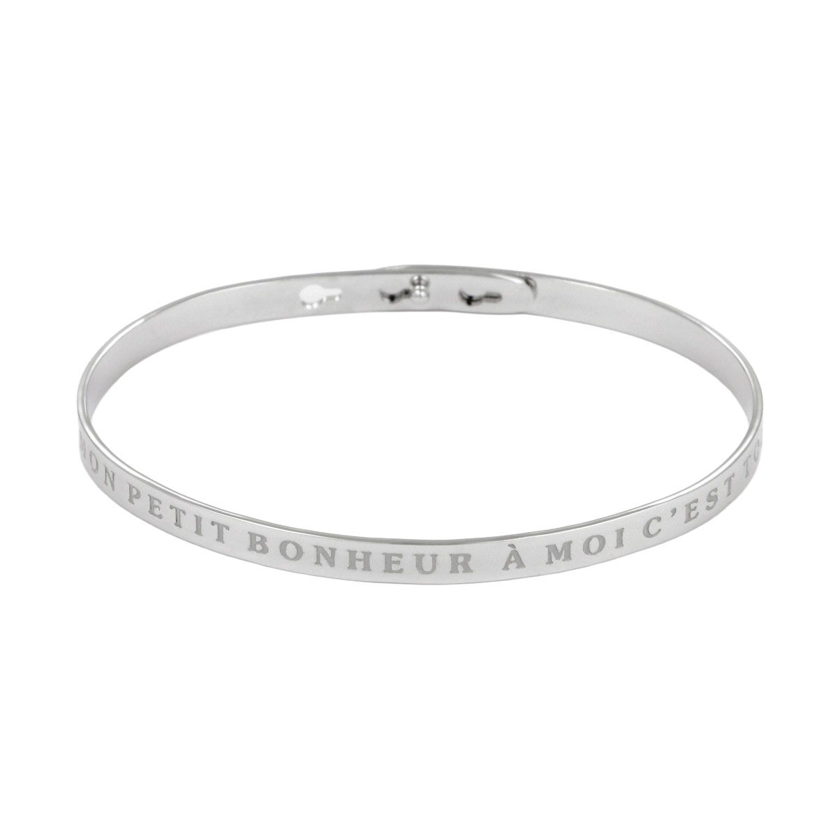 Bracelet à message "Mon Petit Bonheur à Moi c'est Toi" Laiton argenté Bracelet à message "Mon Petit Bonheur à Moi c'est Toi" Laiton argenté