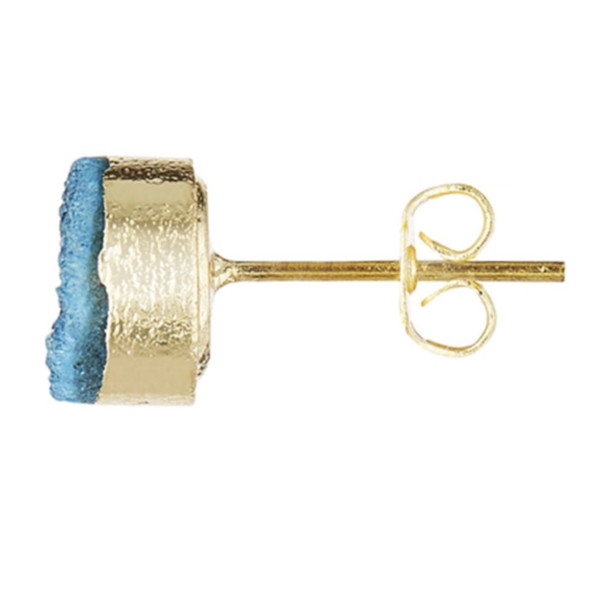 Boucles d'oreilles "Solaris" Drusy bleu Laiton doré