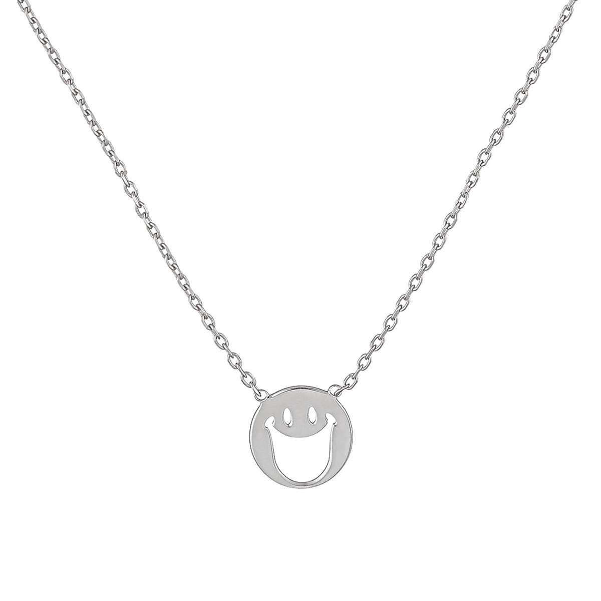 Collier Smiley Argent "Happy"