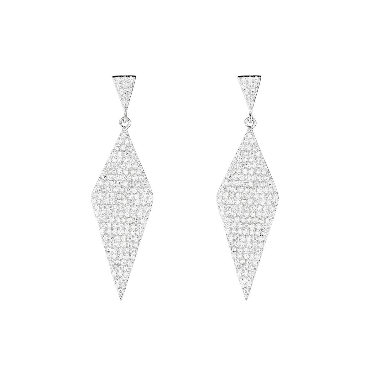 Boucles d'oreilles argent et oxydes de zirconium "Losanges en Fête"