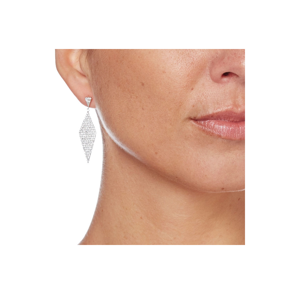Boucles d'oreilles argent et oxydes de zirconium "Losanges en Fête"