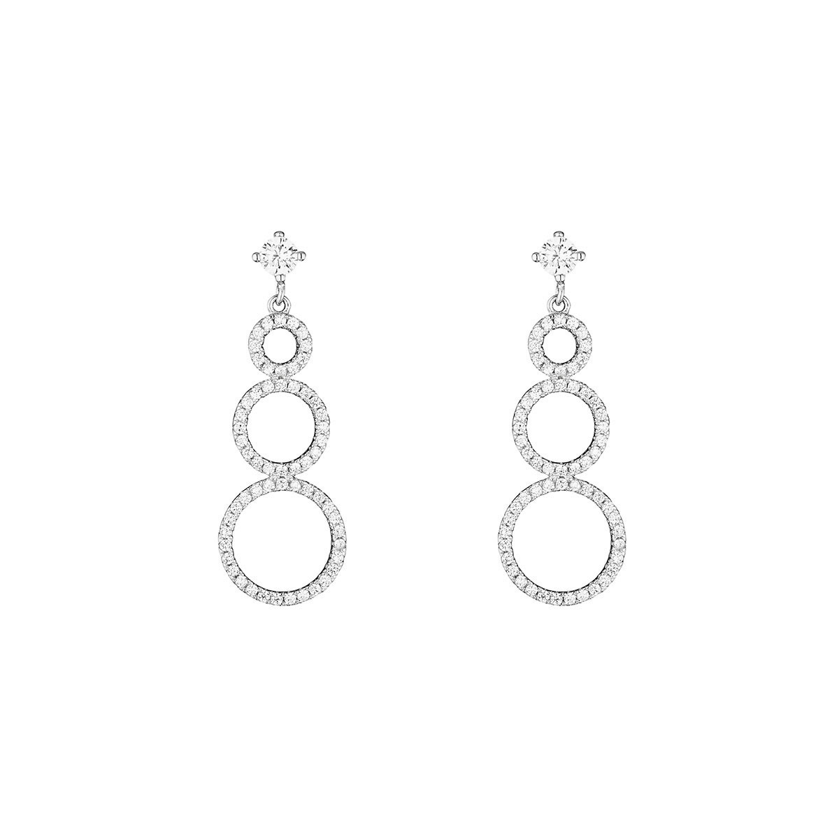 Boucles d'oreilles argent et oxydes de zirconium "Crazy In Love"