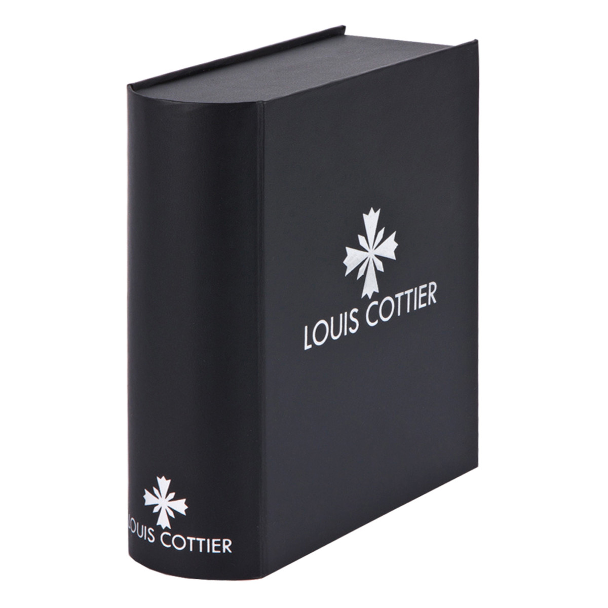 Louis Cottier - Montre Skeleton Automatique Cadran Blanc - Boîtier Acier PVD Or Rose 42 mm -Bracelet Cuir Noir - Homme
