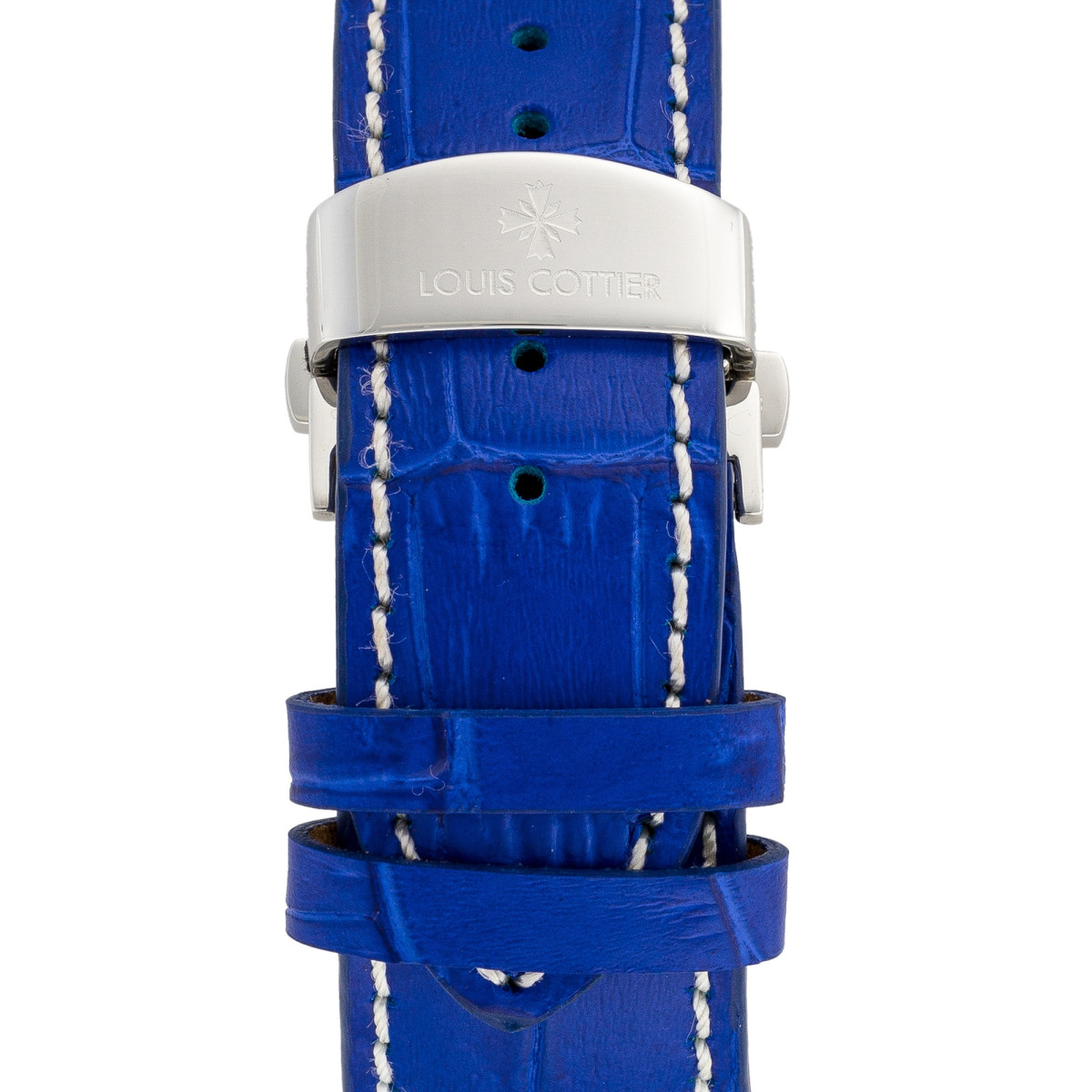 Montre Louis Cottier TRADITION Automatique 42 mm Bleu boitier argenté - bracelet bleu - HS3370C4BC3 Montre Louis Cottier TRADITION Automatique 42 mm Bleu boitier argenté - bracelet bleu - HS3370C4BC3