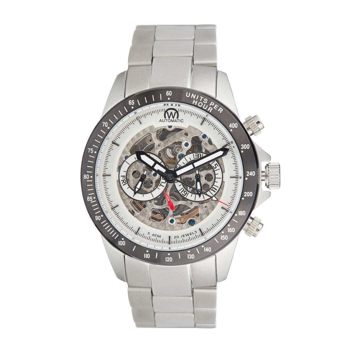 Montre Chronowatch "Weapon" Automatique Blanc Bracelet Métal - HB5150C2BM1