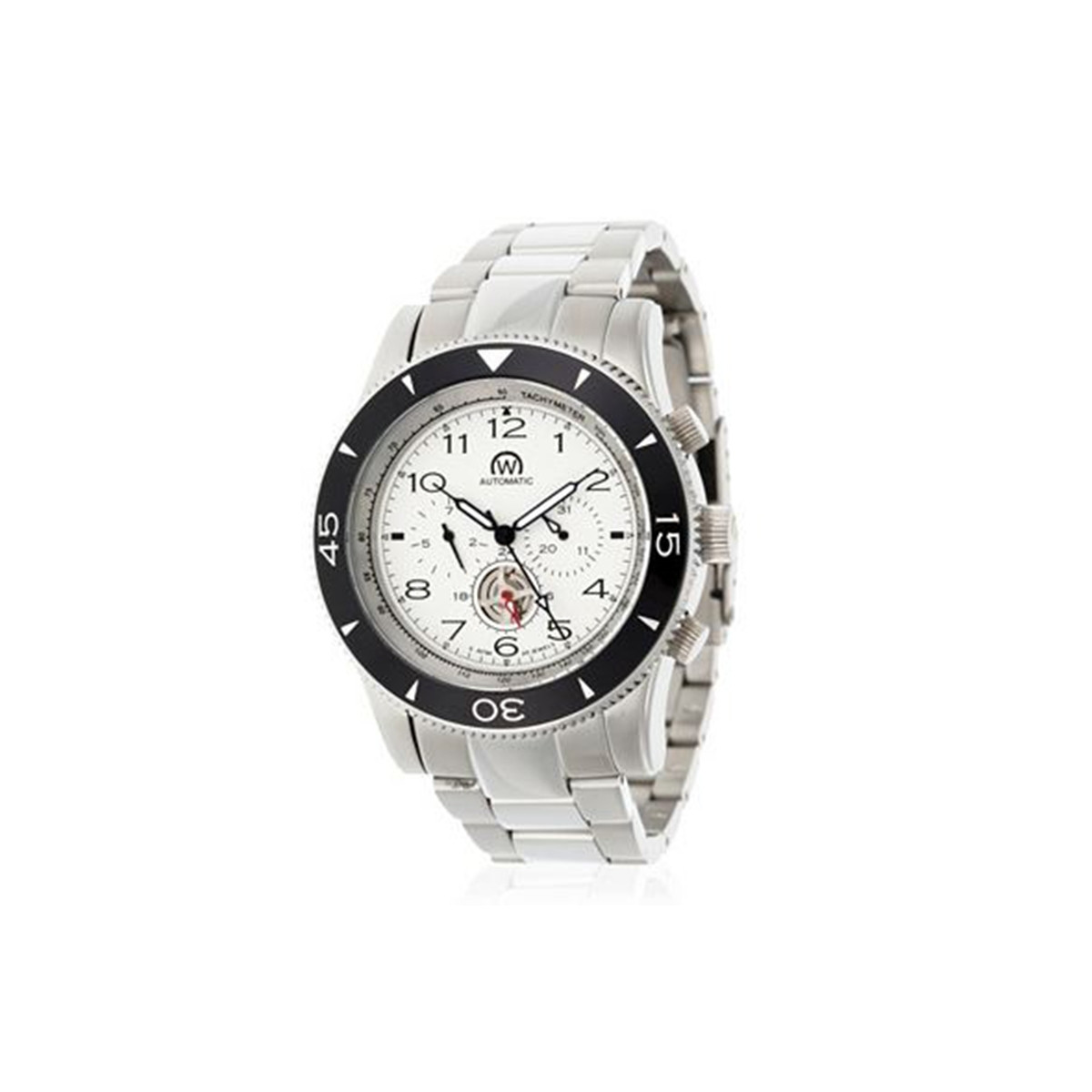 Montre Chronowatch "Navymatic" Automatique Blanc Bracelet Métal - HB5170nC2BM1