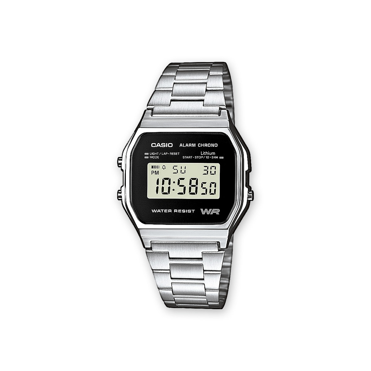 Montre Unisexe Casio Vintage Bracelet Acier inoxydable Argenté - A158WEA-1EF Montre mixte Casio Vintage Bracelet Acier inoxydable Argenté - A158WEA-1EF