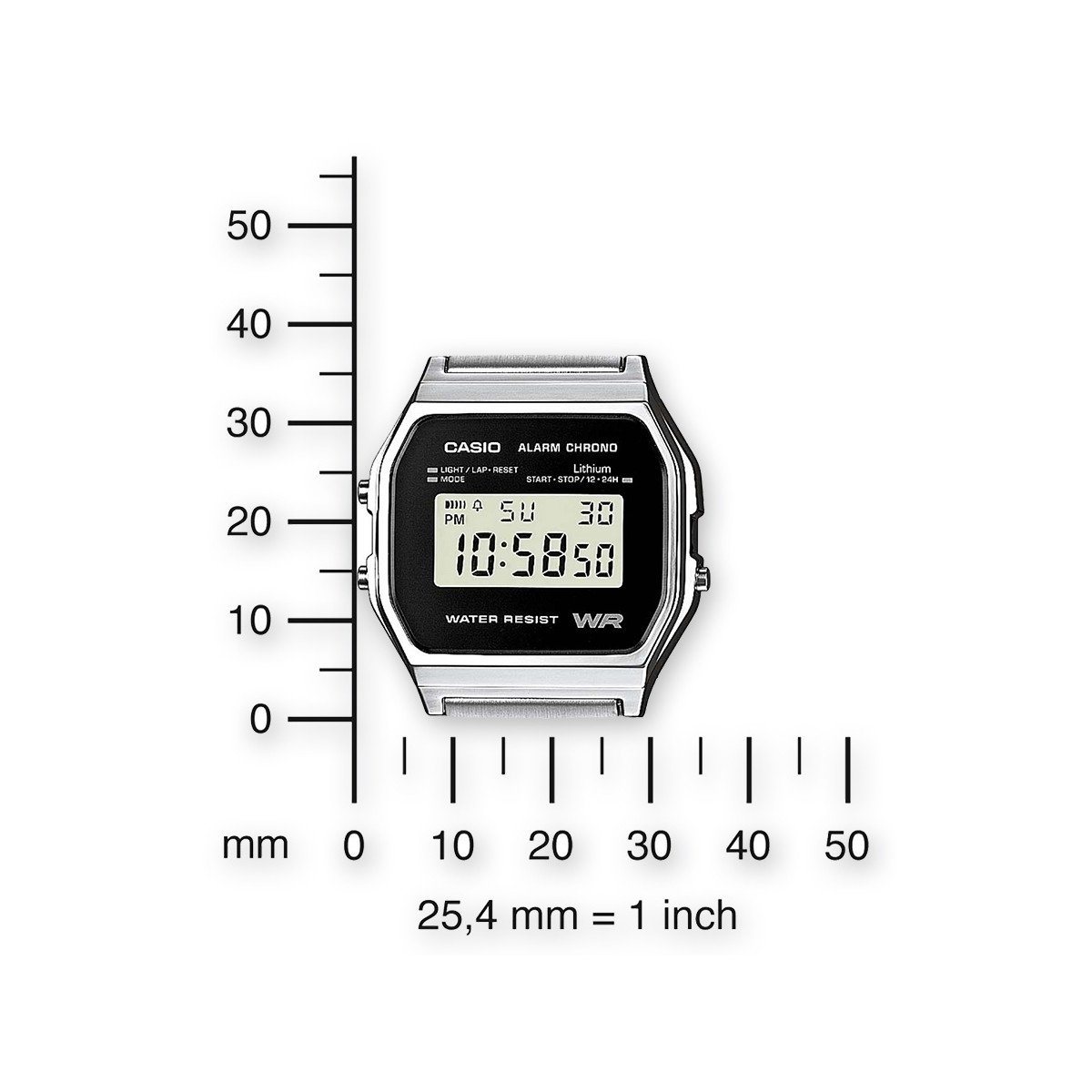 Montre Unisexe Casio Vintage Bracelet Acier inoxydable Argenté - A158WEA-1EF Montre mixte Casio Vintage Bracelet Acier inoxydable Argenté - A158WEA-1EF