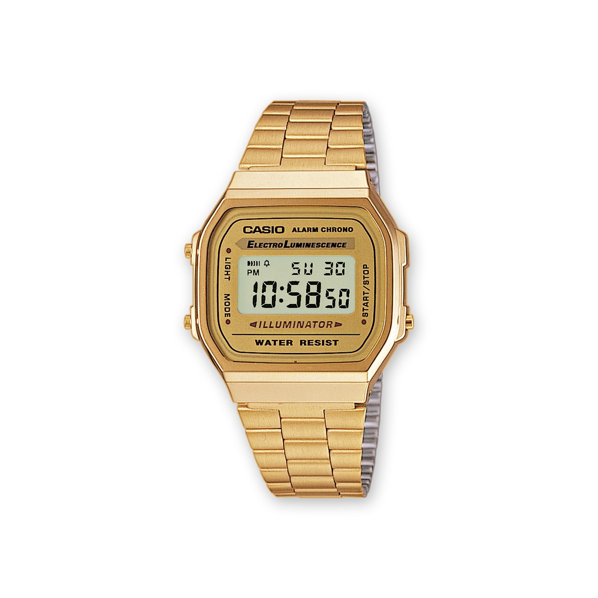 Montre Unisexe Casio Vintage Bracelet Acier inoxydable Doré - A168WG-9EF Montre mixte Casio Vintage Bracelet Acier inoxydable Doré - A168WG-9EF