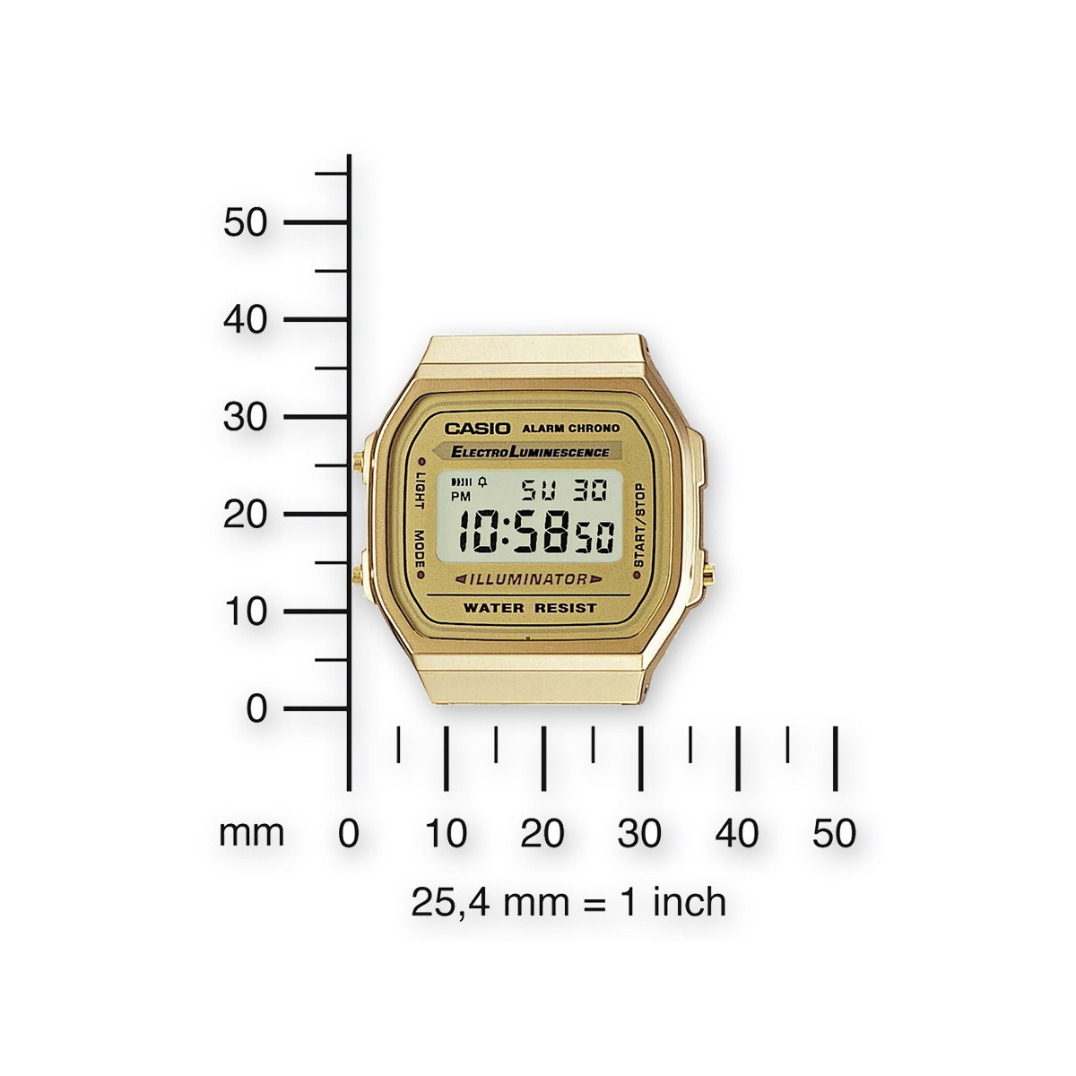 Montre Unisexe Casio Vintage Bracelet Acier inoxydable Doré - A168WG-9EF Montre mixte Casio Vintage Bracelet Acier inoxydable Doré - A168WG-9EF