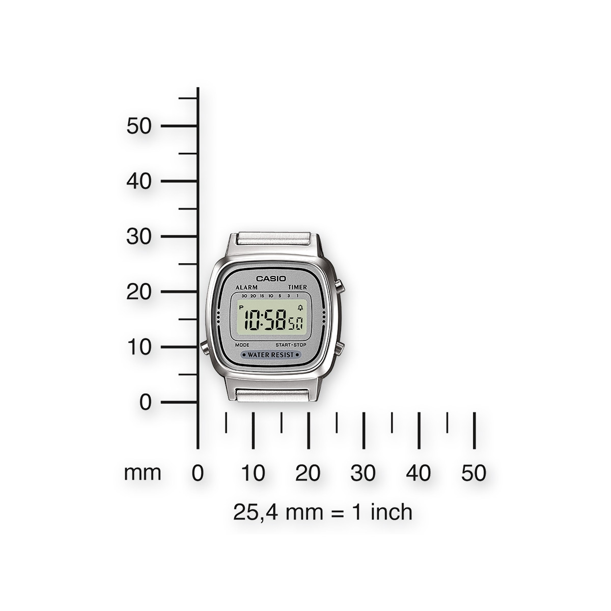 Montre Femme Casio Vintage Bracelet Acier inoxydable Argenté - LA670WEA-7EF Montre Femme Casio Vintage Bracelet Acier inoxydable Argenté - LA670WEA-7EF