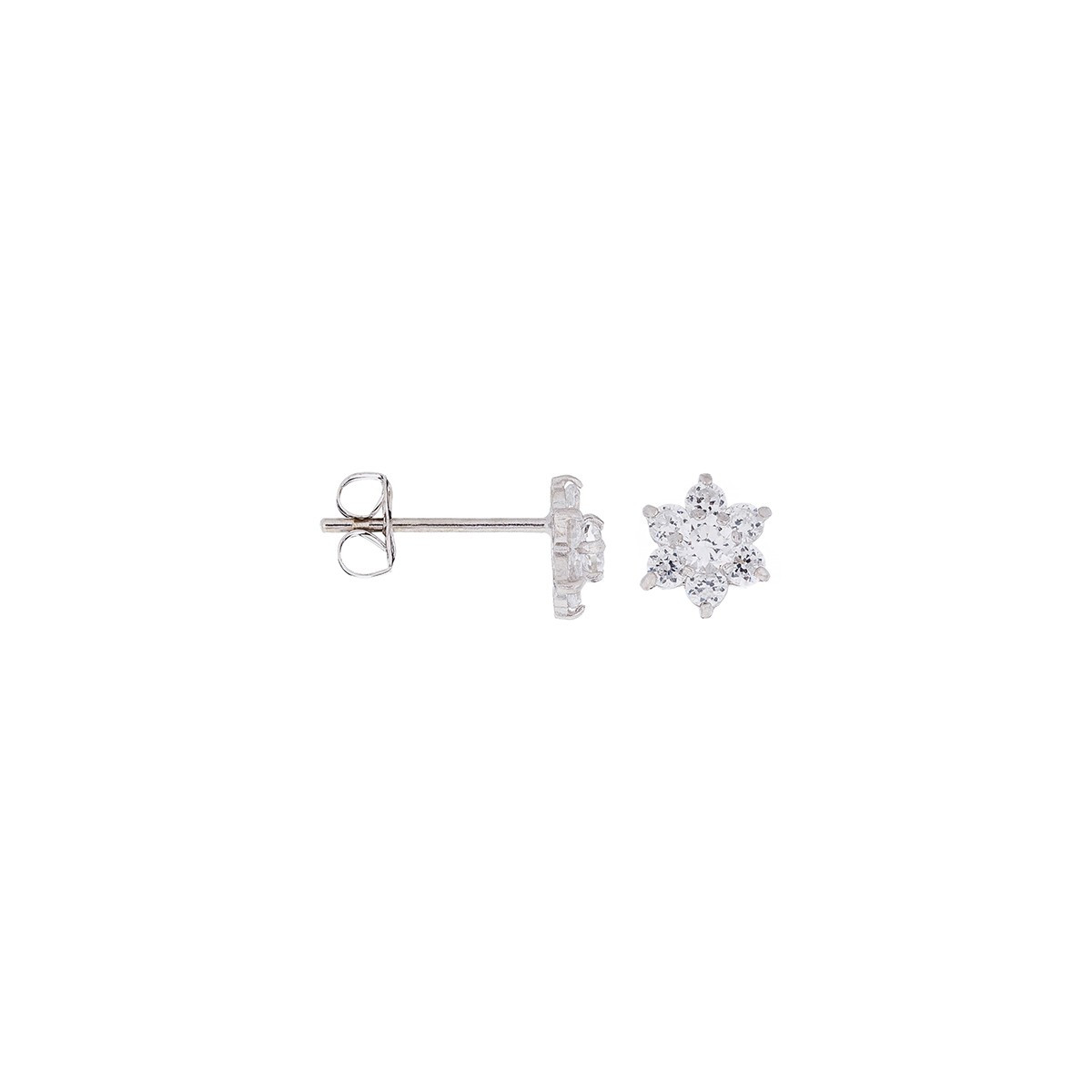 Boucles d'oreilles or blanc et oxydes de zirconium "Le Messager Blanc" Boucles d'oreilles "Lumières" Or blanc