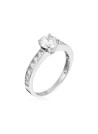 Bague femme brillant Or Blanc 375 et zirconium