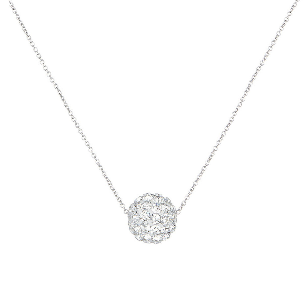 Collier femme bulle de crystal Or Blanc 375 et zirconium Collier "Cristallin" Or blanc