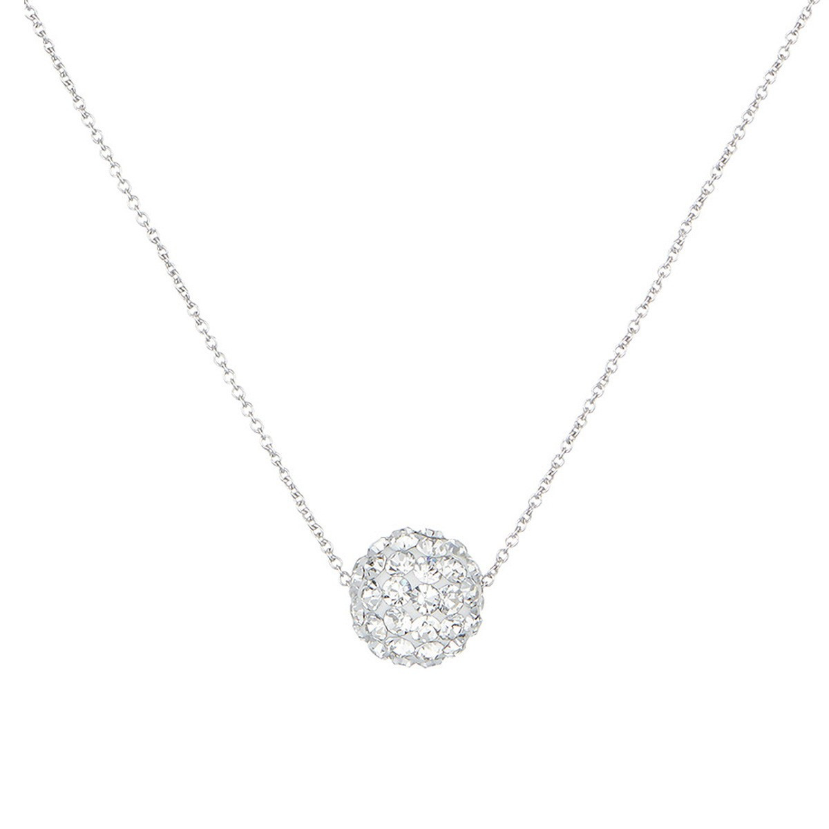 Collier Or Blanc et oxydes de zirconium Blancs "Bulle de Crystal"