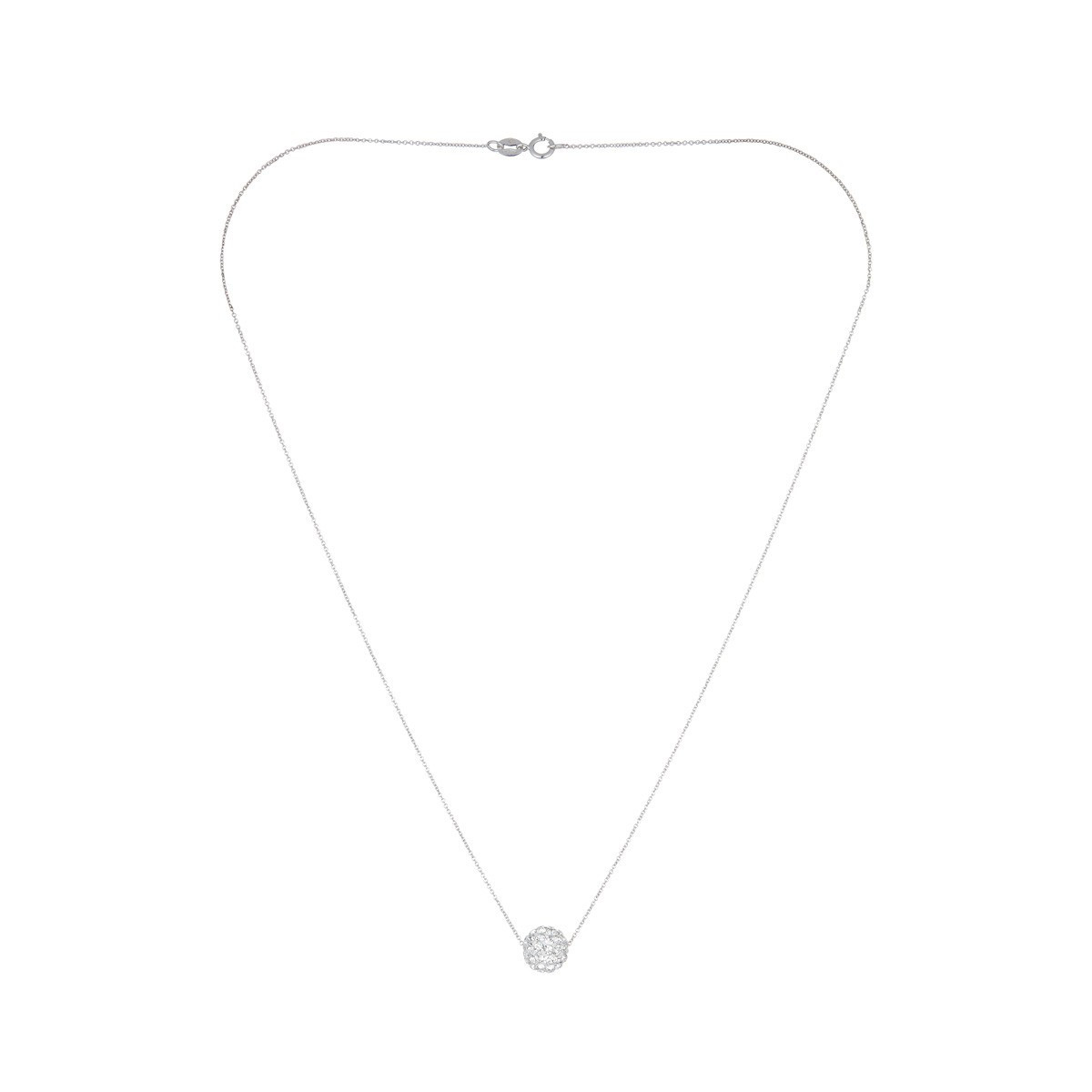 Collier "Cristallin" Or blanc