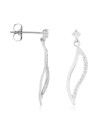 Boucles d'oreilles femme vague de tendresse Or Blanc 375