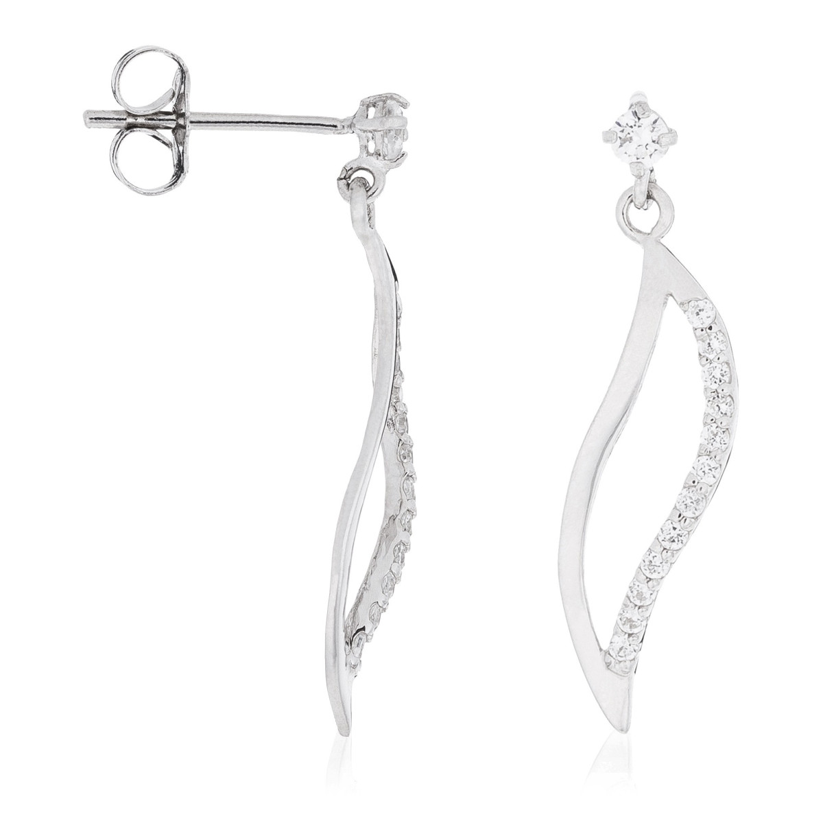 Boucles d'oreilles femme vague de tendresse Or Blanc 375 Boucles d'oreilles "Galaxies" Or blanc