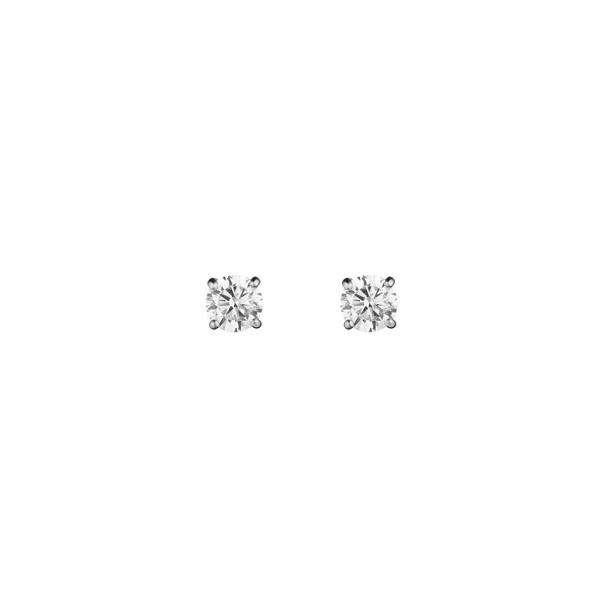 Boucles d'oreilles or blanc et oxydes de zirconium "Simply You"