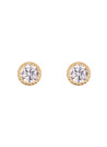 Boucles d'oreilles femme petits ronds Or Jaune 375 et zirconium